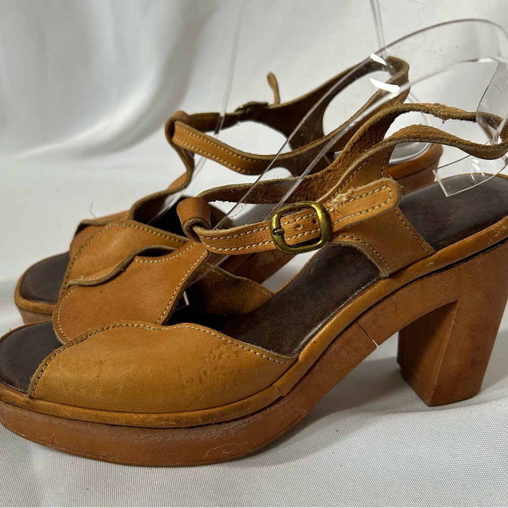 Vintage 70s Crawdad sling back open toe sandals 9.5